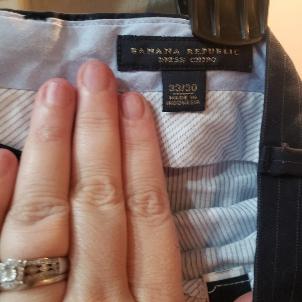 EUC - Vintage Y2k - Banana Republic - Navy Pinstripe - Dress Chinos - Size 33/30